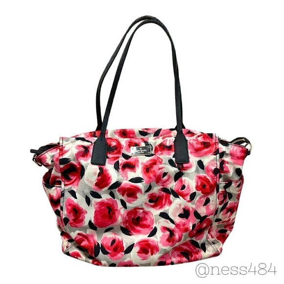 Kate Spade Kaylie Pink Floral Baby Bag w/Changing Pad
